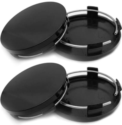 Nabendeckel, 4 Stück Radnabenkappen, 60mm Radnabenabdeckung Universal Radnabenkappen aus Hochwertiges ABS Radkappen für Felgen Radnaben Felgendeckel Felgenkappen Universal Auto Zubehör(Schwarz)