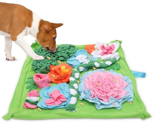 Piashow Schnüffelteppich Hund | Waschbare Trainingsmatte FüR Hunde | Interaktives Hundespielzeug für Geruchstraining | Langsamfütterung & Intelligenzspielzeug für Hunde jeder Größe (50x50 cm)