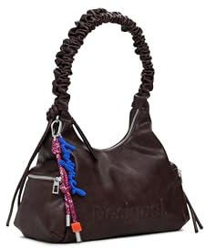 Desigual bolso de hombro Montville Half Logo Shoulder Bag Chocolate marrón oscuro