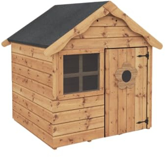 WALTONS | 4x4 Snug Wooden Playhouse | Garden Shiplap Play House | Outdoor Wendyhouse | Tongue and Groove | Single Door | Window | 4ft x 4ft