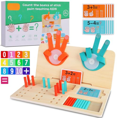 Quanquer Montessori Matemáticas Juguetes con Bloques Numéricos para Niños Niñas de 3 4 5 6 años Juguetes Educativos Tablero de Madera Juegos de Conteo para Niños Regalos