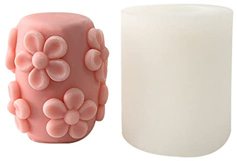 Cylinder Geometry Molds 3D Flower Column Resin Silicone for Gypsum Baking Home Decorations