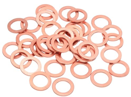 QUARKZMAN 40Pcs Rondelles Plates Cuivre M12, 12x18x1.5mm Rondelle Plate Cuivre Amelioree Joint D'Etancheite Metrique Ecrasable Pour Raccordements Hydrauliques Vis Boulon Ecrou Reparation