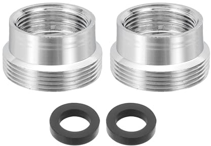 QUARKZMAN 2 st M16 hona till M22 hanadapter för kranluftare med bricka, 12 mm längd mässingskranadapter för köks- och badrumsdiskbänk vattenfiltersanslutning