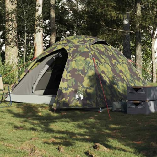 Solivagant Tente de Camping à dôme 4 Personnes Camouflage imperméable,(4.25 KG)