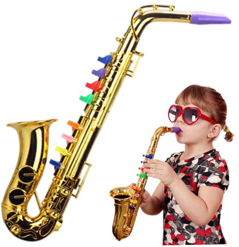 Monetais Sassofono Giocattolo Sassofono in plastica Realistico Giocattoli educativi precoci per Bambini Bambini Piccoli