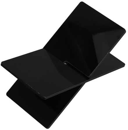 FOMIYES Acrylic Book Stand Compact Dark X-Shaped Reading Desk Organizer Magazine Tray Collector Display for Cookbooks, Textbooks, and Bibles at Home Or Office
