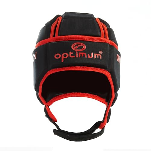 OPTIMUM Hedweb Classic Origin Casques de Protection Garçon, Noir/Rouge, 13-14 Ans