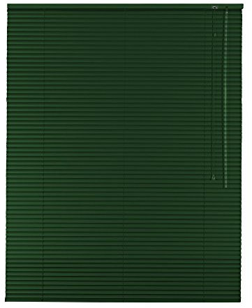 Hochwertige Klemmfix Aluminium Jalousie Rollo Alu Jalousette 165 x 210 cm / 165x210 cm in Farbe grün/dunkelgrün inkl. 2 Stück Klemmträger/Klemmhalter Träger - Bedienseite rechts // Fensterjalousie Klemmjalousie Easy&Fix montiert