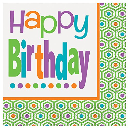 Citrus Polka Dot Birthday Party Napkins, 16ct