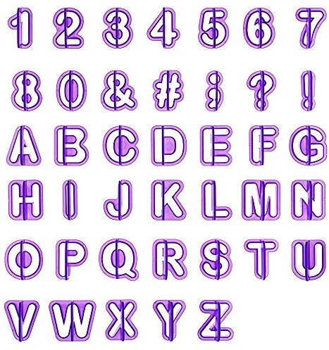 LIHAO Ausstechformen, Buchstaben, Alphabet, Zahlen, für Dekoration, Zuckerpaste, Kekse, Kuchen, 40 Stück