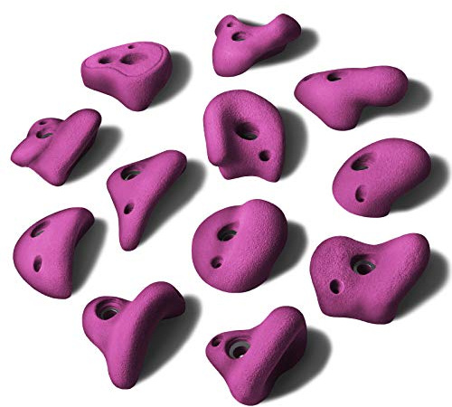 ALPIDEX 12 Presas De Escalada L | Bloques d'Escalada | Tamaño L | Varios Rebajes, Formas, Colores | Presas Escalada con Asas | Bloques Escalada - Color:Violeta Viva
