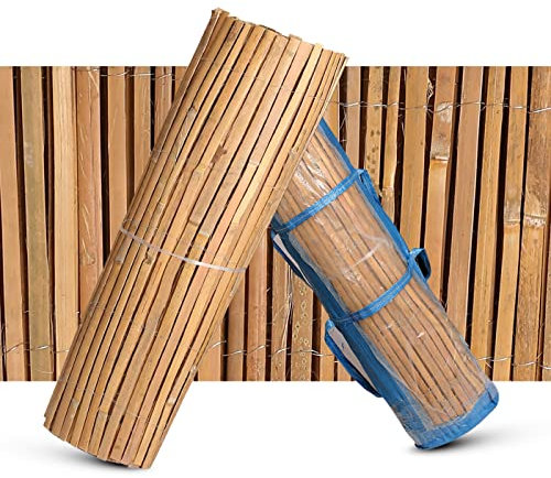 Natural Garden Screening - Outdoor Privacy Slat Bamboo Fence Screening - Suitable Choice for Bamboo Screening Provide an Instant Solution for Wind and Sun Protection, Garden Privacy Screen (1.5m x 4m)