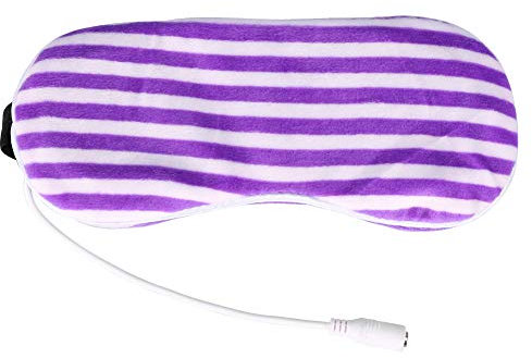 Maschera per Occhi Riscaldata USB Elettrica, Maschera per Occhi Alla Lavanda con Ombretto a Vapore, Massaggiatore per Occhi Portatile per Alleviare la Blefarite, Secchezza, Stress,(Strisce viola)