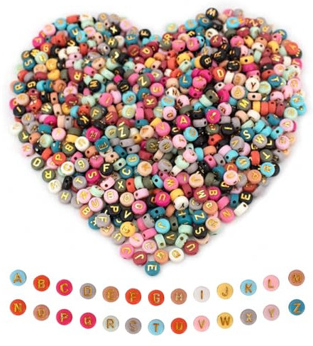 Perlen für Armbänder 1000 Perlen zum Auffädeln mit Buchstabenperlen Perle Kit Armbänder Selber Machen Perlen Set Schmuck Herstellung Partys Feiertag