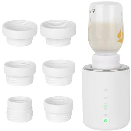 Mineup Flaschenwärmer Baby, 3-in-1 Flaschenwärmer Baby Unterwegs mit 6 Adapters, Tragbarer Babyflaschenwärmer, Reiseflaschenwärmer für Babymilch mit USB Kabel, Elektrischer Flaschenwärmer für Reisen
