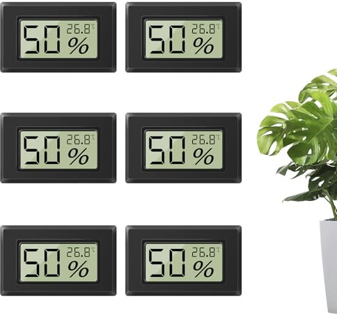 Termometro Digitale ambiente,Igrometro Umidità Casa,Termometro Ambiente Interno,Ideale per casa, scuola, cantina, serre e magazzini【6 pezzi】