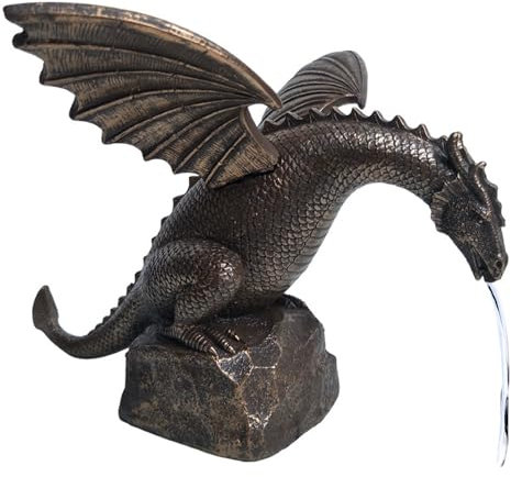 WNYAILLL Cracheur de Fontaine de Jardin, Garden Decor pour étang à koï, Ornements de Fontaine d'eau en résine Naturelle, Statue Rétro, pour Embellir Et Espaces Extérieurs