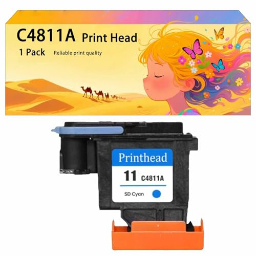 GWJJMK 11 C4811A C4812A C4813A C4810A Kit di Ricambio Testina di Stampa (con Chip) Compatibile con Stampanti 1000 1200 280 2300 2600 100 100LUS 500 500PLUS 800 800PS, Durevole e Stabile 1*C4811A