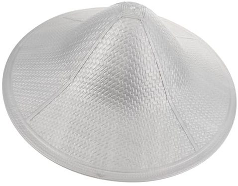 MUSISALY Chinese Plastic Rice Hat Cosplay Hat for Adults Silver Weaving Traditional Role Play Headwear for Party and Stage Performance