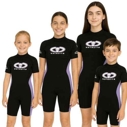 Childs 3mm CIC Shortie Westsuit by TWF - Lilac Age 3 - 4(Size 1)