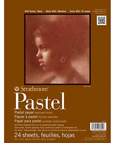 Strathmore 403-9 Assorted Color Pastel Paper Pad 9 x 12-inch, 24 Sheets
