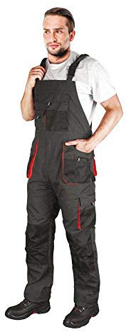 Reis Foreco-B_Sbp46 Foreco Pantalon de protection à bavoir, acier/noir/orange, taille 46