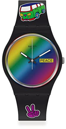 Swatch Damenuhr BIOCERAMIC SO31B101, Streifen