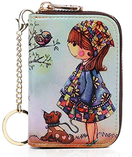 APHISON Credit Card Holder for Women Card Case RFID Blocking Ladies Cartoon Artistic Coin Purses Small Wallet 10 Card Slots