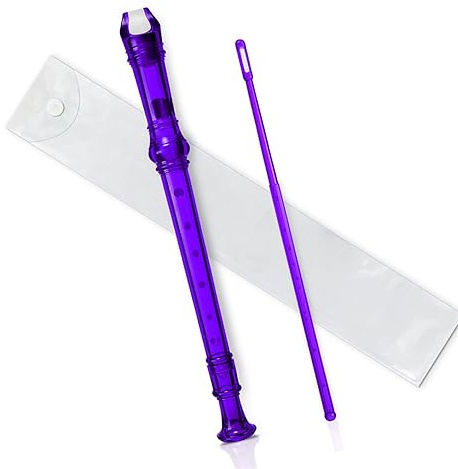 skola blockflöjt Flerfärgad 8-håls Lång Flöjtinstrument För Nybörjare Musikalisk Sopran-plastblockflöjt (Color : Purple)