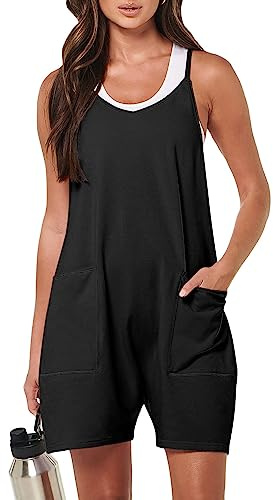 DUOEASE jumpsuit dam ärmlös romper 2024 sommar outfit dam med fickor