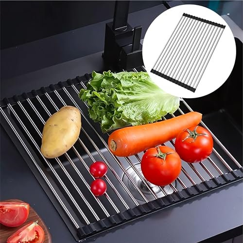 Casaessentials Scolapiatti da lavello, Gocciolatoio da appoggio, Organizer accessori Cucina da lavandino