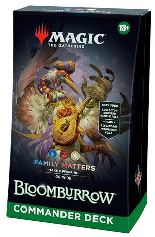 Magic: The Gathering Bloomburrow Commander Deck - Family Matters (100-Card Deck, 2-Card Collector Booster Sample Pack + Accessories) (English Version)