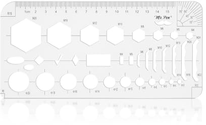 Mr. Pen- Geometric Drawing Template, Hexagon & Circles, Plastic Template Plastic, Shape Stencils for Drawing