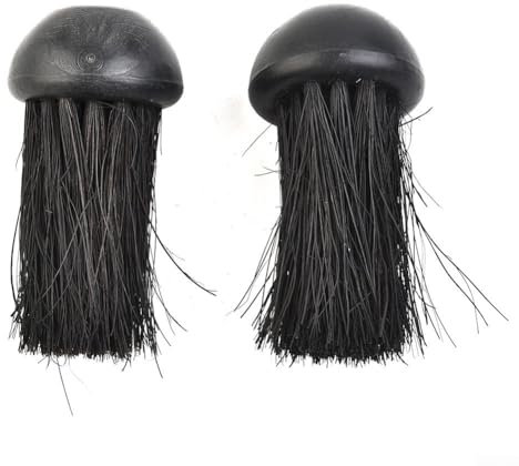 2Pcs Round Fireplace Brush Stove Fireplace Cleaning Brush Replacement Head for Fireplace Furniture Dusting Brush Fireplace Accessories