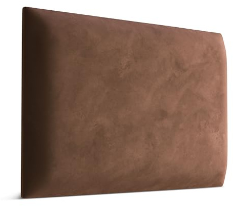 Muralo - Samt Wandkissen Stoff Polster-Paneel für Schlafzimmer Wohnzimmer Bett Wandpolster Bettkopfteil Lendekissen Modern Luxus Gepolstert Magic Velvet (Braun, 60 cm x 40 cm)