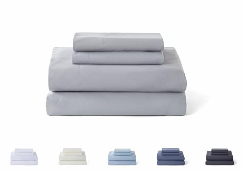 Todocama – Juego de Sábanas de 4 Piezas - 5003 - Sábana Bajera Ajustable - Encimera - Dos Fundas de Almohada de 50x80cm. (Cama 135x190/200 cm, Gris Claro)