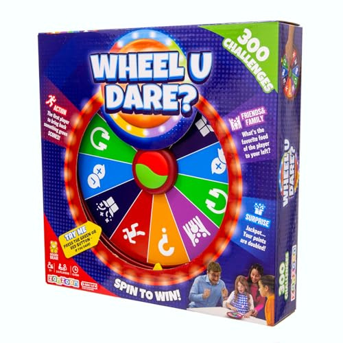 Wheel U Dare? The Ultimate Live Family Game - Spin the Wheel and Complete Challenges - Easy Out of the Box Play Board Game for Kids and Adults
