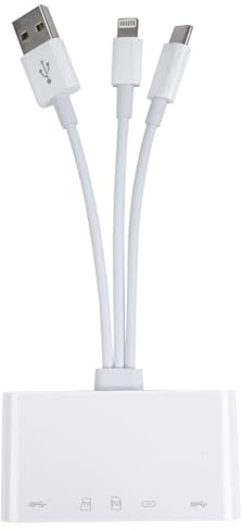 Sarini Lettore di schede di Memoria 5 in 1, Adattatore USB OTG e Lettore di schede SD per iPhone/iPad, dispositivi USB C e USB A con Slot per schede Micro SD e SD, Supporta SD/Micro SD/Sdhc/Sdxc/Mmc