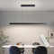 FANLG LED Lampara de techo colgante,80CM Lampara Colgante Cocina Negro Regulable con Control Remoto,36W Lampara Comedor lineal Iluminación Colgante regulable altura para Comedor Cocina Oficina