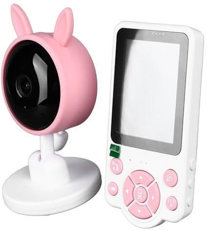 Babymonitor med 2-vägs Intercom-video Babymonitor, Gråtdetektering, Temperaturdetektering och IR-natt för Hemmet