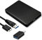 JIEYUCHU Boitier Disque Dur 2,5, 5Gbps USB 3.0 vers SATA III avec Adaptateur USB C, Boitier Externe Disque pour SATA HDD et SSD de 2,5'' et 7mm/9.5mm, sans Outils, Accélération UASP