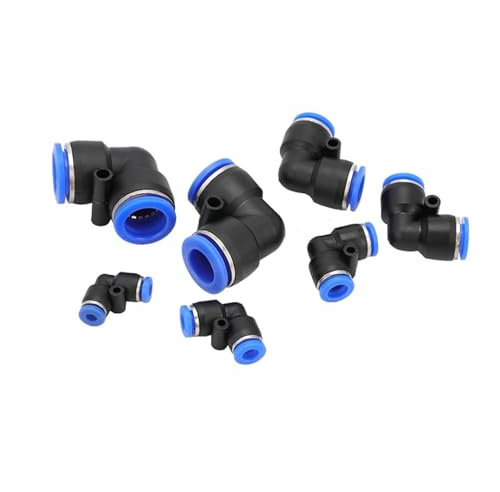 10PCS PV L-Shaped Elbow Right-Angle Pneumatic Connector Hoses Quick Fitting Pipe Connectors Pneumatic Components 4 8 10 12 16mm(PV-6(10PCS))