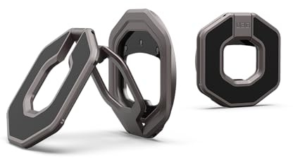 URBAN ARMOR GEAR Monarch Mag2 Dual Magnetring / Halterung mit Ständer (360° drehbar, Aufstellung im Hoch- und Querformat, starke Doppelmagneten) gunmetal