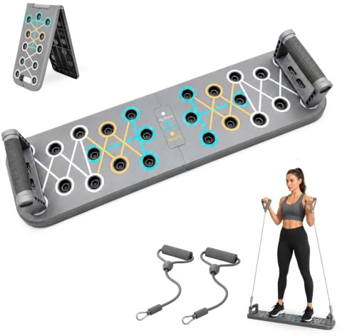 MAGIC SELECT Tabla de Flexiones Plegable con Bandas Elásticas Push Up Rack