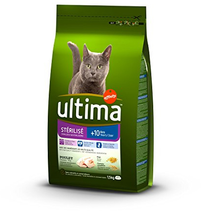 Ultima - Pienso para Gatos esterilizados Senior + de 10 años, Pollo 1,5 kg