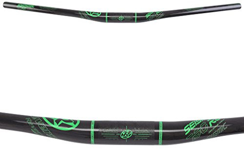 Reverse RCC-790 Seismic MTB Carbon Fahrrad Lenker DF schwarz/grün: Größe: 790mm 10mm Rise