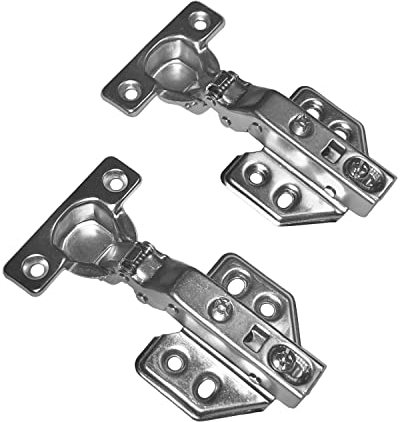 Luokim 26mm Mini Cup Soft Close Hinge for Thin Door Full Overlay Concealed Cabinet Hinge with Screws Nickel Finish 4 Pcs