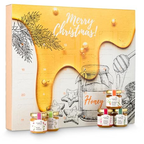 Immenwunder Adventskalender, 24x50g Honige aus aller Welt, Honig-Set mit erlesenen, naturbelassenen – Geschenk für Erwachsene & Kinder