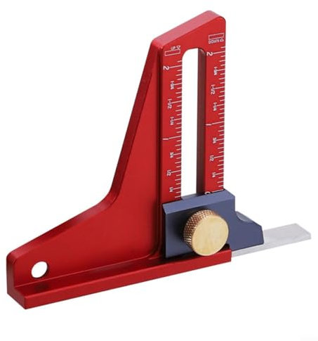 EpheyFIF Tiefenmesser, Doppelwaage, Höhenmesser aus Aluminiumlegierung, Messen, Markieren und Lokalisieren der Tiefe der Klinge oder des Bits auf Tischsäge, Frästischen, Fräsen,